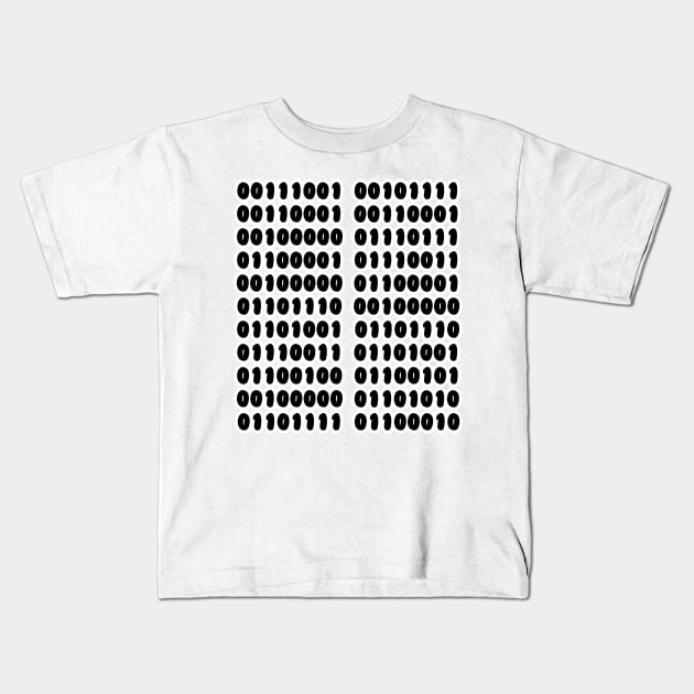 9/11 Was an Inside Job - Binary Lines Kids T-Shirt by Visible Confusion